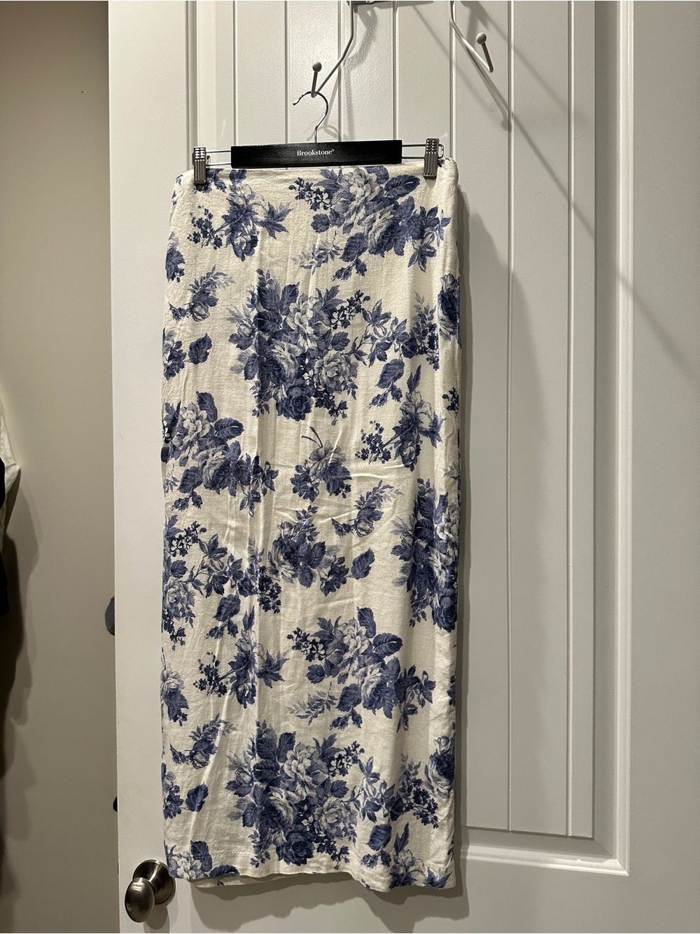 Abercrombie & Fitch Blue Floral Maxi Linen Skirt